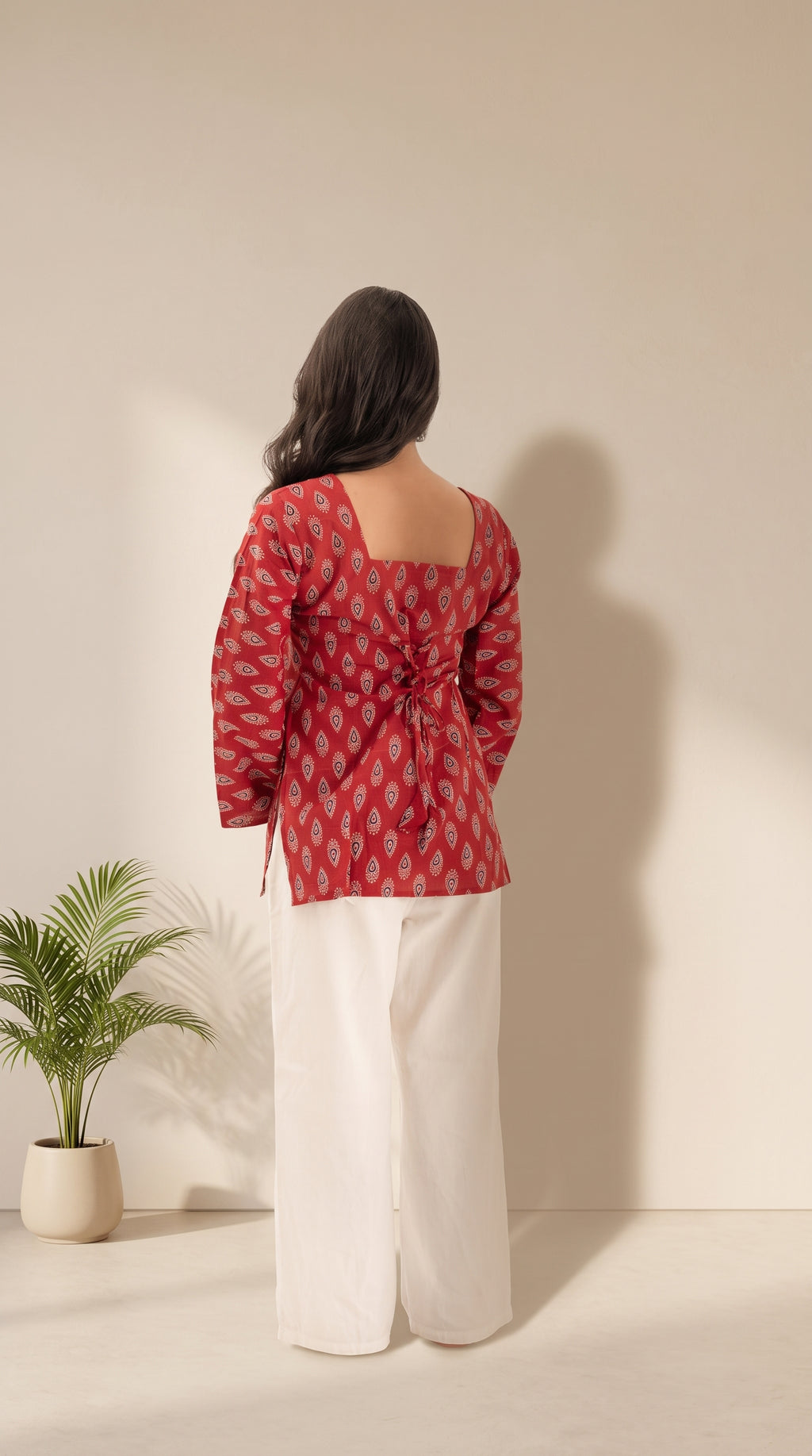 Women's Pure Cotton Printed Square Neck Kurti